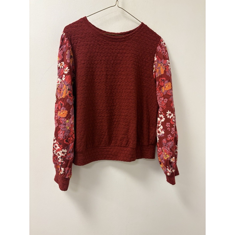 Porridge Anthropologie Floral Sleeve Sweatshirt Sz M Sold Out